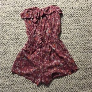 ANGIE strapless flower print romper size small
